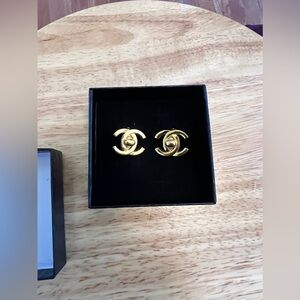 Chanel Turn Lock Clip On Earrings